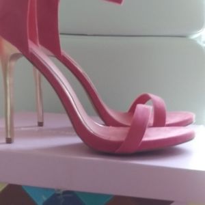 Hot pink with Gold Heel Strappy heels